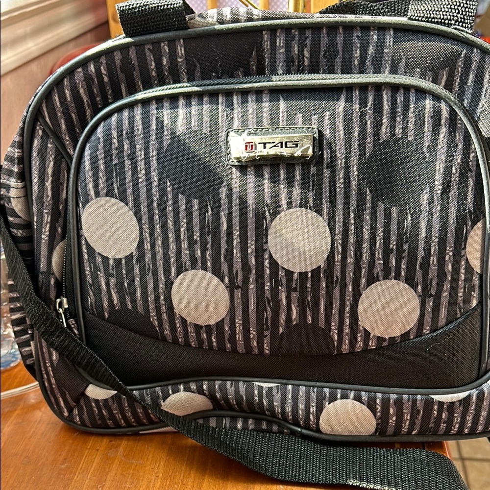 TAG Black and Gray Polka Dot Bag